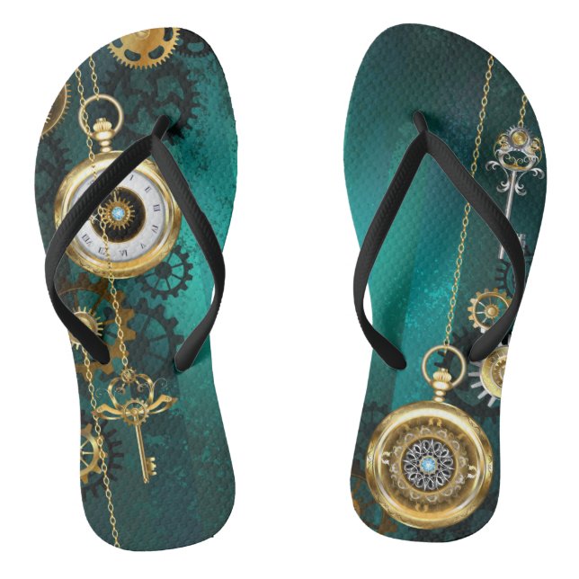 Tongs Veille bijoux Steampunk sur un Arrière - plan vert (Semelle)