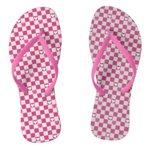 Tongs Vérificateurs et coeurs roses