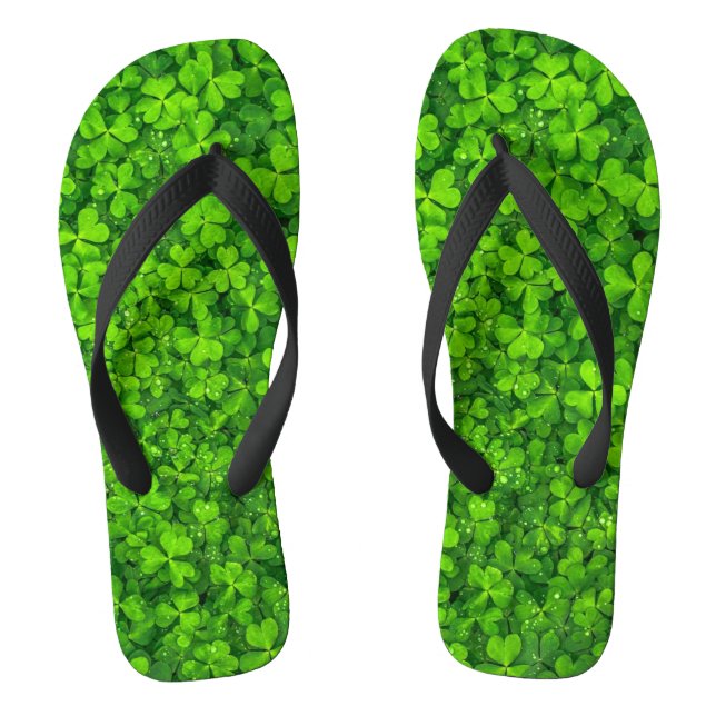 Tongs vert shamrock, Saint Patrick's Day, (Semelle)