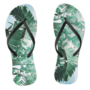 Tongs Vibes d'été Banana Feuilles vert pâle