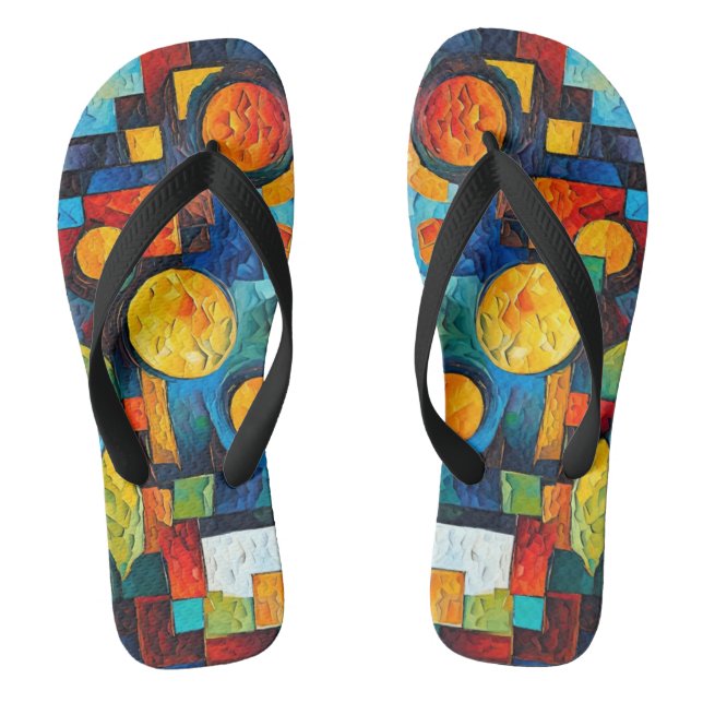 Tongs Vibrant Dreams Geometry – Bold Modern Abstract Art (Semelle)