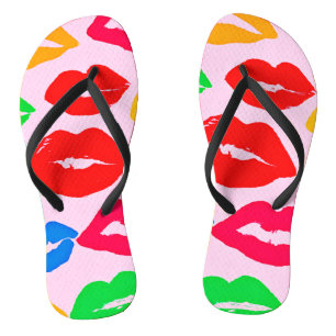 Tongs Vibrant Embrassé par les Couleurs Motif