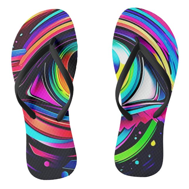 Tongs Vibrant Psychedelic Eye Art (Semelle)