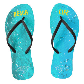 Tongs Vie de plage Cute Blue Turtle