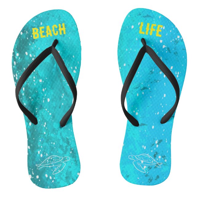 Tongs Vie de plage Cute Blue Turtle (Semelle)