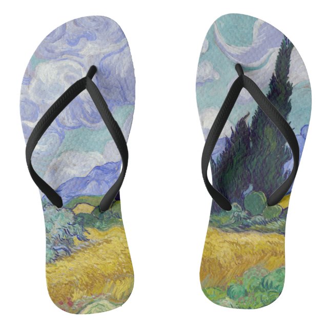 Tongs Vincent Van Gogh - Champ de blé avec cyprès (Semelle)