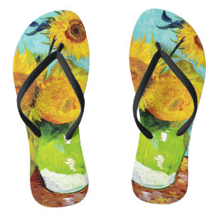 Tongs Vincent Van Gogh Trois Tournesols Dans Un Vase Art