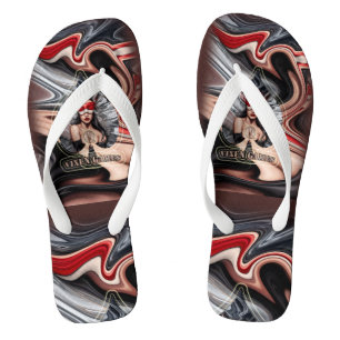 Tongs Vixen Queen Of Spades Design plié aux lindres