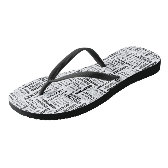 Tongs Votre (longueur moyenne) nom est tout dessus (Incliné)