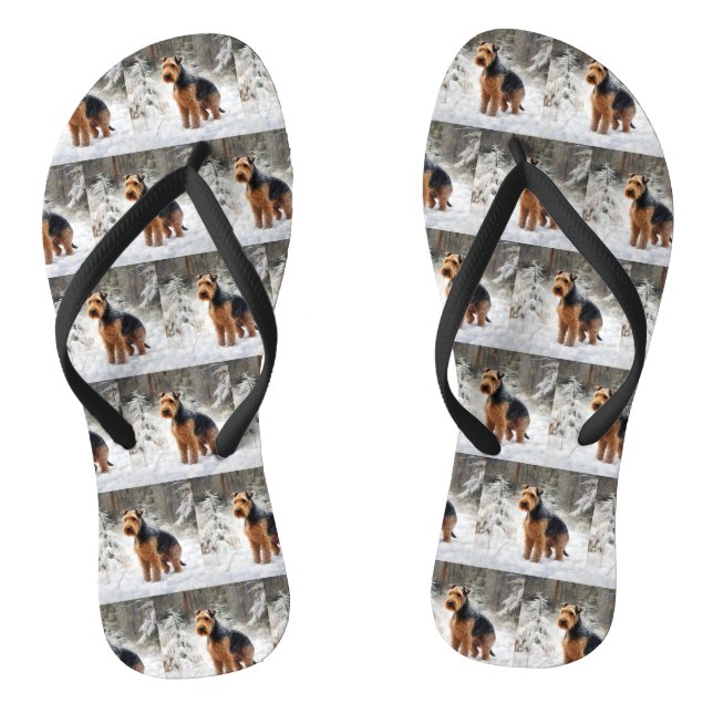 Tongs Welsh Terrier Laisser Neige Noël (Semelle)