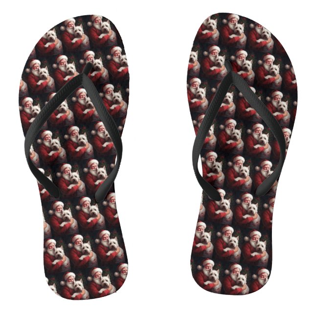 Tongs West Highland White Terrier Santa Claus Noël (Semelle)