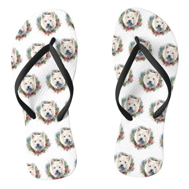 Tongs West Highland White Terrier Wire de Noël (Semelle)