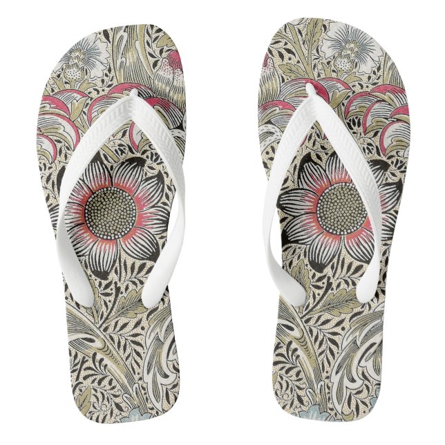 Tongs William Morris Corncocktail fond d'écran floral (Semelle)