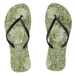 Tongs William Morris Pimpernel Fond d'écran bleu Floral