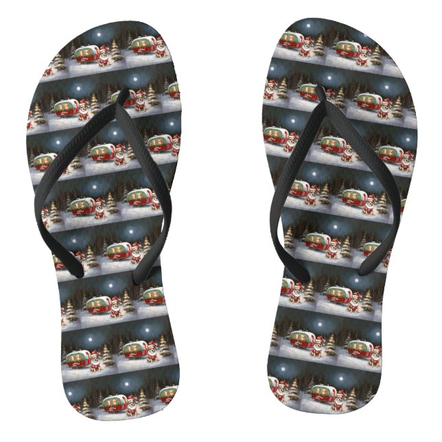 Tongs Winter Chihuahua Caravan Christmas Adventure (Semelle)