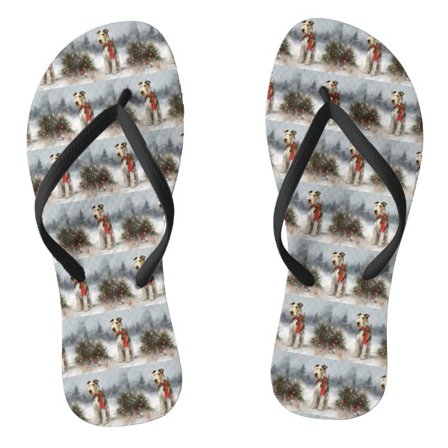 Tongs Wirefox Terrier Chien de Noël de neige (Semelle)