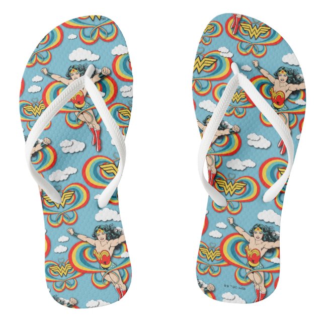 Tongs Wonder Woman, une femme qui vole haut Motif (Semelle)