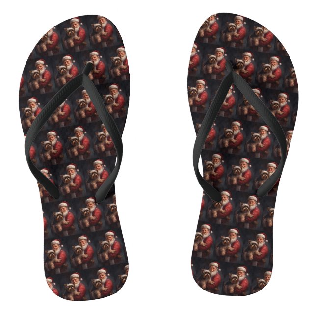 Tongs Yorkshire Terrier Santa Claus Festive Noël (Semelle)