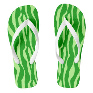Tongs Zèbre rayures - Tons de Lime Vert