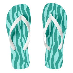 Tongs Zèbre rayures - Turquoise et Aqua