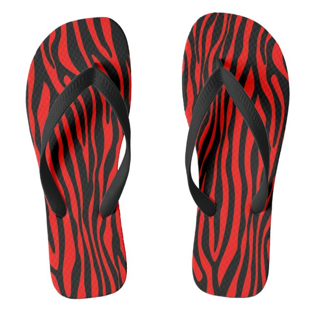 Tongs Zèbre rouge et noir (Semelle)