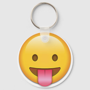 Tongue-Out Cheeky Emoji Schlüsselanhänger