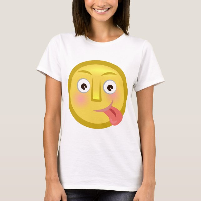 Tongue Out Emoji Funny Goofy Face T-Shirt (Vorderseite)