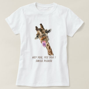 Tongue Out Giraffe Funny T - Shirt - Benutzerdefin