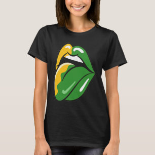 Tongue Out Red Lips Kiss Mouth Lipstick Kissing Li T-Shirt