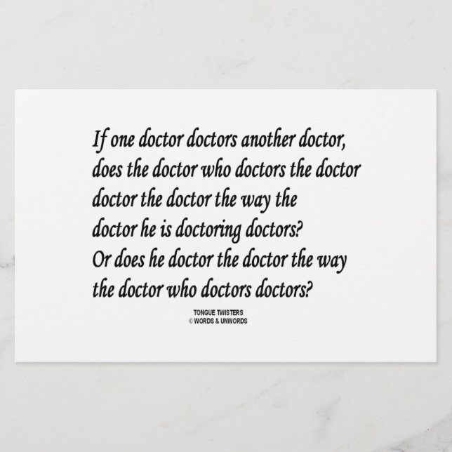 Tongue Twister Doctor Doctor (Vorderseite)