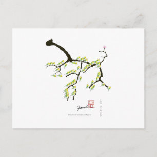 Toni-Faranden-Sakura und grüne Vögel Postkarte