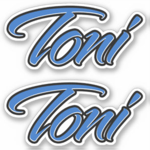 Toni Nom bleu Autocollant
