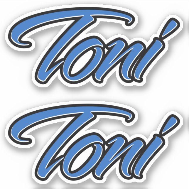 Toni Nom bleu Autocollant (Devant)
