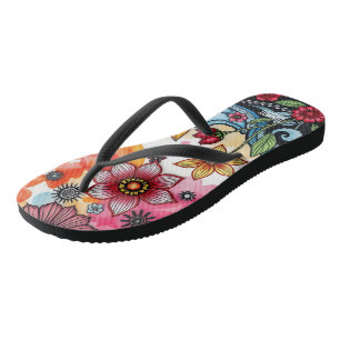 TONI ORIGINAL – Abstrakte Florale Flip Flops