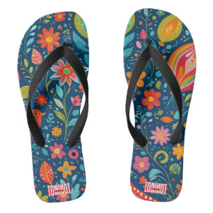 TONI ORIGINAL – Florale künstlerische Sommer Flip  Flops