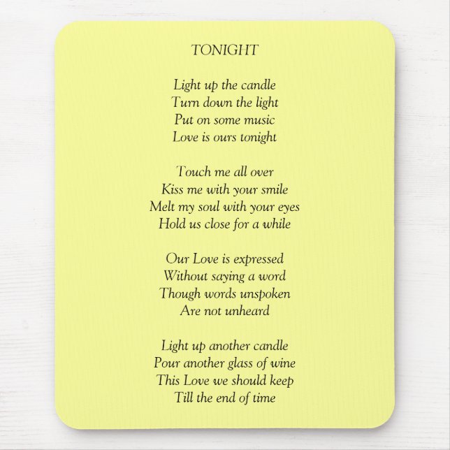 TONIGHT/Love Mousepad (Vorne)