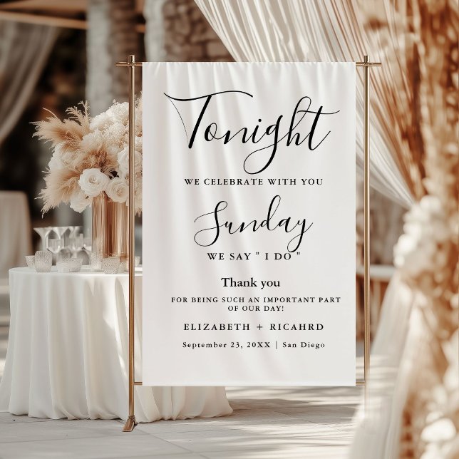 Tonight we celebrate wedding rehearsal dinner sign wandteppich (Von Creator hochgeladen)