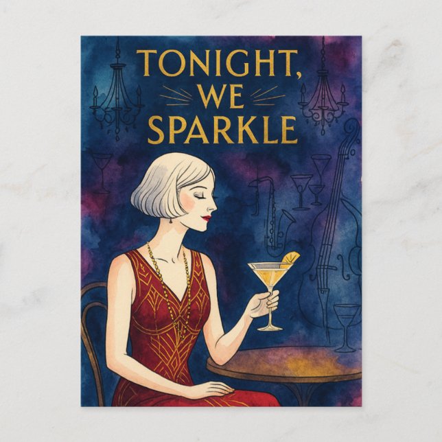 Tonight We Sparkle Postkarte (Vorderseite)