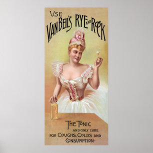 TONIK-PATENTMEDIZIN ROCK UND RYE 1888 POSTER