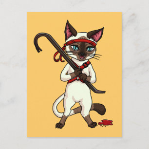 Tonkinese cat Zombie Slayer Postkarte