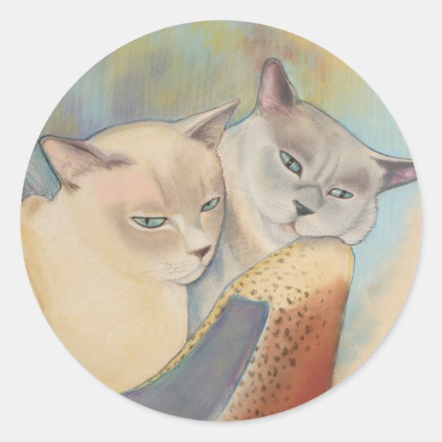 Tonkinese Wertvoll & Romeo Runder Aufkleber (Vorderseite)