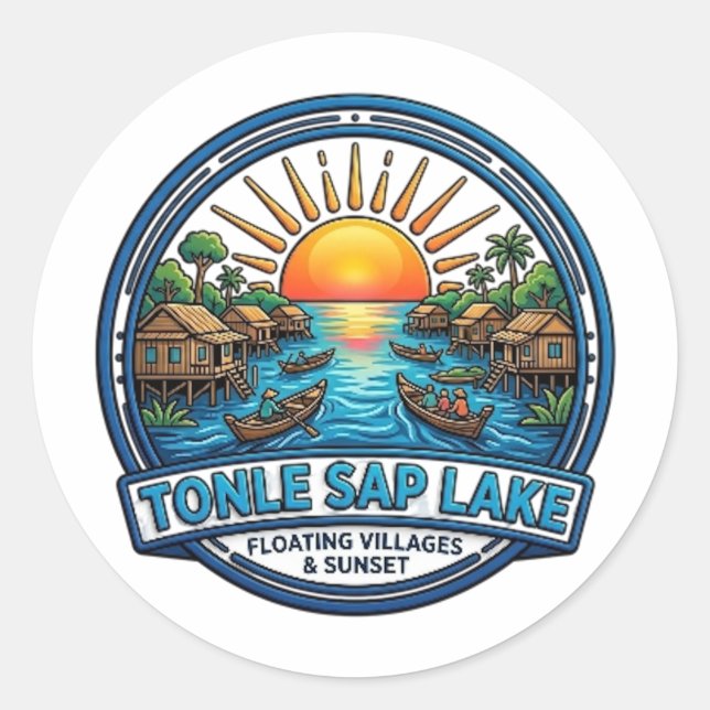 TONLE-SAP-SEE RUNDER AUFKLEBER (Vorderseite)