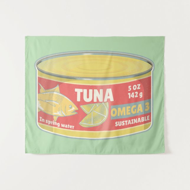 Tonne Thunfischkonserven Wandteppich (Vorderseite (Horizontal))