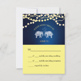 TONNEN LIEBE/Elefantennächtelampen Hochzeitstag RSVP Karte