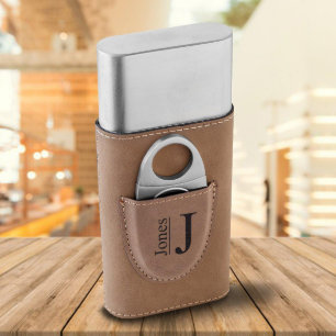 Tonogramme moderne Faux Porte-Cigar En Cuir
