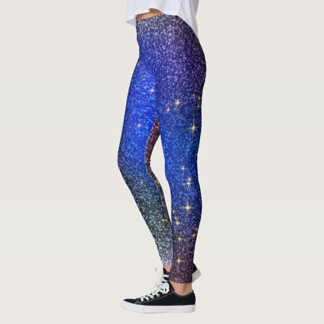 Tons de Blue Sparkling Fitness Leggings (Gauche)