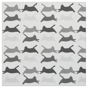 Tons de chats Acrobat gris sur tissu gris clair