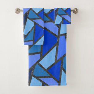 Tons de motif en vitrail bleu