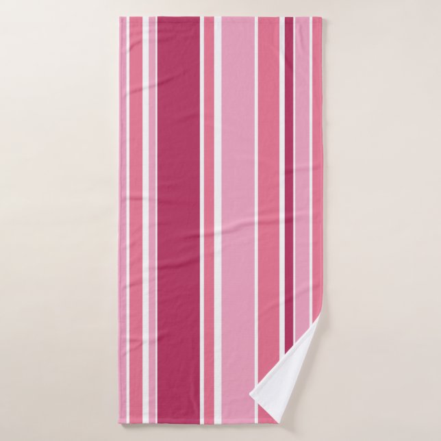 Tons de rayures roses (Serviette de bain)