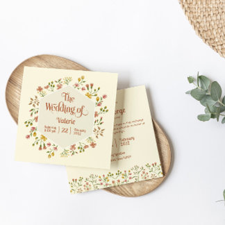 Tons de Terre rétro | carte Faire-part de mariage